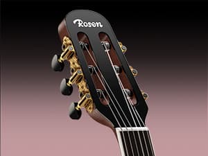 Rosen V1 Hybrid Acoustic Guitar for Beginners Adults Patented Body with Solid Spruce Top & Soft Touch Strings Thin Neck & Open Pore Matte 40 Inch,Black