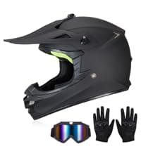 Youth Kids Dirt Bike Helmets Motocross Offroad ATV BMX MX Dirtbike Motorcycle Helmet J-01 with Goggles and Gloves DOT Approved