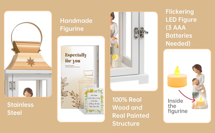 Mothers Day Birthday Gifts for Mom from Son, Mom Gifts from Son - Happy Birthday, Christmas, Valentine's Day Gifts Mom Son Figurine Lantern