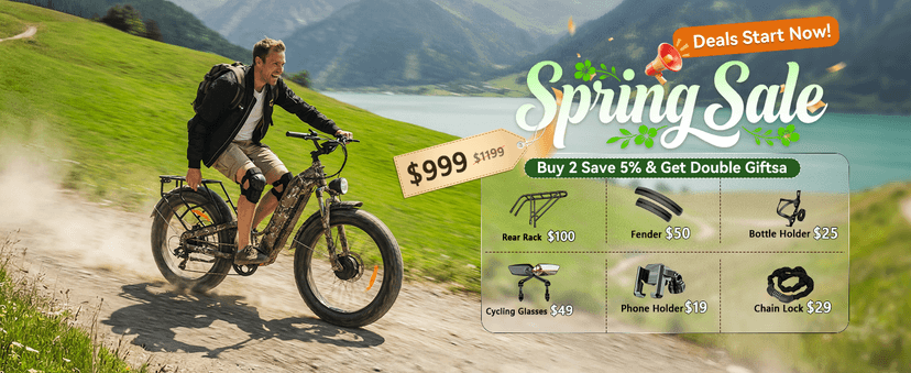 FREESKY Ranger AIR Dual Motor Electric Bike for Adults, 3500W 200NM Fast Ebike,105Miles Long Range E Bike,Full Suspension Electric Mountain Bike, 26'' Fat Tire Electric Bicycle for Man Womens Hunters