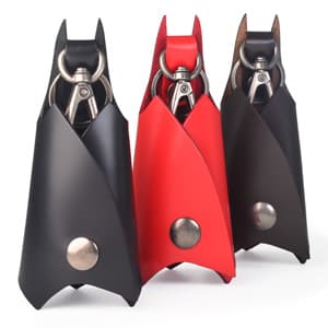 CAILLU KeyChain Leather Bat Shape for men gifts and women Car key fob case,Leather fashion pop keys ring cover holder