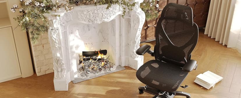 ELABEST X100 Ergonomic Mesh Office Chair with Footrest, Big and Tall Hone Desk Chair with 5D Flip-Up Arms, Adjustable 3D Lumbar Support,Gaming & Executive Computer Chairs