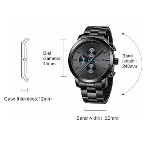 CRRJU Mens Stylish Casual Quartz Watches for Men Luxury Waterproof Calendar Chronograph Japan Movement Wristwatches