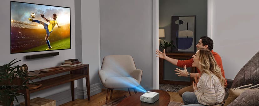 Projector with WiFi and Bluetooth, Upgrade Outdoor Projector, Mini Movie Projector Supports 1080P Synchronize Smartphone Screen by WiFi/USB Cable for Home Entertainment