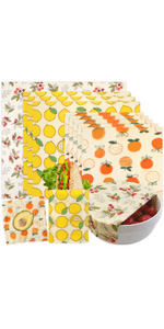 Reusable Beeswax Wrap - 9 Pack Beeswax Wraps for Food, Eco-Friendly Beeswax Food Wraps, Bread Sandwich Wrapper - Organic, Sustainable, Zero Waste, Reusable Plastic-Free Food Storage Wrap, 1XL, 3M, 5S