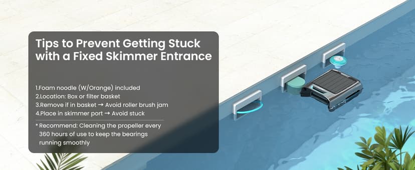 AIPER Surfer S2 Robotic Solar Pool Skimmer with APP Support, 24/7 Cleaning, Dual Charging Modes, Smart Obstacle Avoidance, Ideal for Most Swimming Pool Types