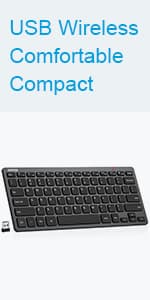 Arteck 2.4G Wireless Keyboard Ultra Slim and Compact Keyboard with Media Hotkeys for Computer Desktop PC Laptop Surface Smart TV and Windows 11/10/8/7, Black