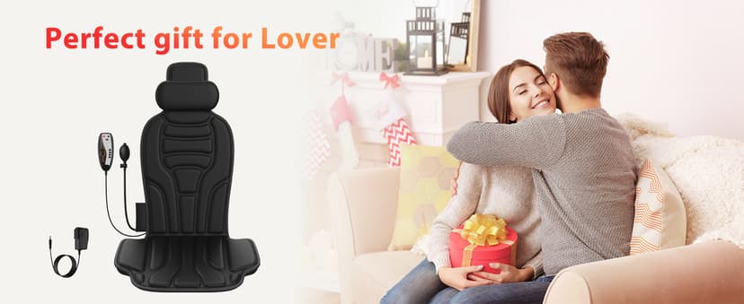 Back Massager with Heat,Vibration Massage Chair Pad with 5 Massage Modes & Adjustable Heat Levels, Memory Foam Back Massager Cushion for Office Chair, or Home Use,Midnight