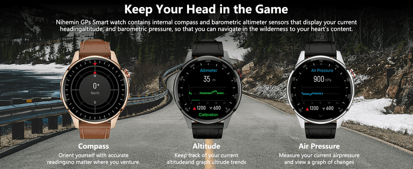 Lyaarka Smart Watches for Men,1.46" Fitness Tracker with GPS,Health Monitor,AI,Bluetooth Call/TextReply, Compass/Altitude/Barometer,100+ Sports Mode,5ATM Waterproof for Android/iPhone with 2 Straps