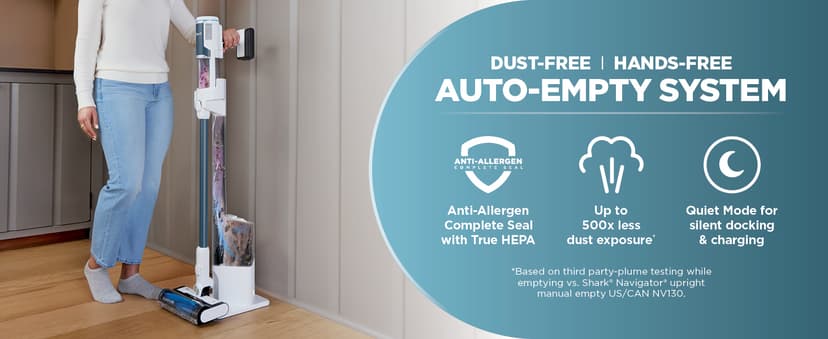 Shark Clean & Empty Cordless Stick Vacuum – Lightweight Cordless Vacuum with Auto-Empty System, HEPA Filter, Portable, Rechargeable, Exclusive Motorized Hand Tool for Pet Hair, BU3523