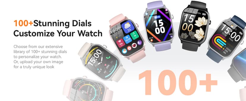 Smart Watches for Women Men, Fitness Tracker Watch with 110 Sports Modes, Step Counter/Sleep Monitor/Pedometer, IP68 Waterproof, Bluetooth Call & Music Control Smartwatch for iPhone/Android