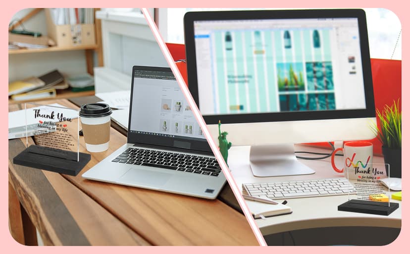 Thank You Gifts for Women Men, Appreciation Gifts for Friends, Birthday Retirement Gifts for Mom Family, Thank You for Being A Blessing in My Life Home Office Desk Décor Sign, DSF135