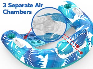 Pool Floats, 3 Pack Inflatable Pool Float Chairs with Cupholders & Handles, Pool Floats Adult & Kids Perfect for Pool Lake & Rivers, Pool Toys Party, Relaxing Inflatable Chair for Swimming Pool