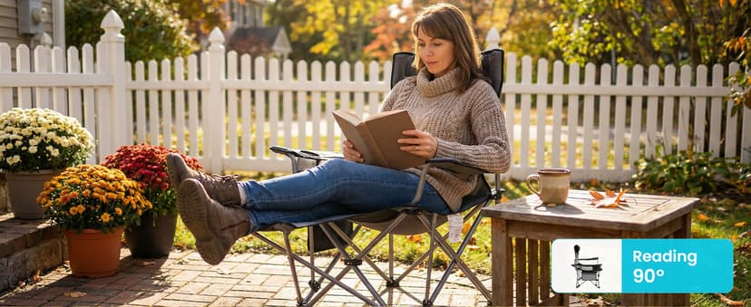 #WEJOY 2-in-1 Reclining Camping Chair with Footrest for Adults Folding Lounge Chair with Adjustable Backrest Lightweight Camping Chairs Heavy Duty Camp Chairs for Outdoor