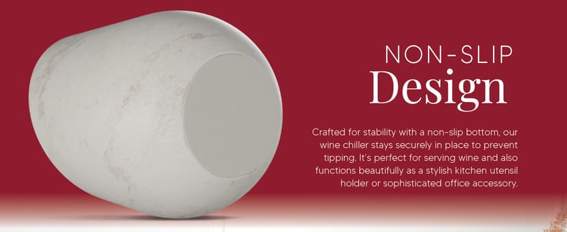 Homeries Marble Wine Chiller Bucket - Wine & Champagne Cooler for Parties, Dinner – Keep Wine & Beverages Cold, Wine Chillers for Bottles – Holds Any 750ml Bottle - Ideal Gift for Wine Enthusiasts