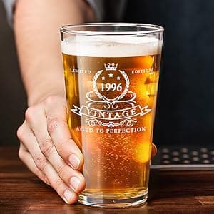 LIGHTEN LIFE 30th Birthday Gifts for Men 16oz,1996 Beer Glass in Barrel Box,30th Birthday Gift Ideas,1996 Pint Glass for 30 Years Old Dad,Husband B0CPPXTM5D