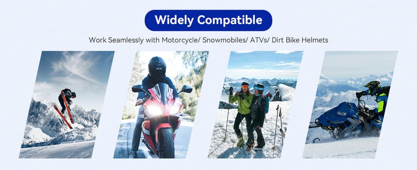 LEXIN G1 Motorcycle Helmet Bluetooth Headset, Helmet Speakers with 2 Type Microphones, Waterproof Motorcycle Headphones with HD Stereo Sound, Hands-Free Call/Music/GPS, 4 Color Faceplates, Single Use