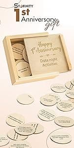1 Year Anniversary Wood Gifts for Him Boyfriend - One Year Anniversary Wooden Gifts for Men, First Anniversary Wedding Gift for Husband Wife