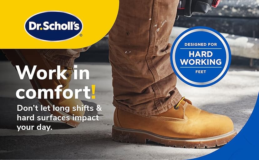 Dr. Scholl's Work All-Day Superior Comfort Insoles with Massaging Gel - Designed for Men & Women with Hard-Working Feet, Eliminates Sore Muscles and Tired Legs, Arch Support Inserts with Odor Control