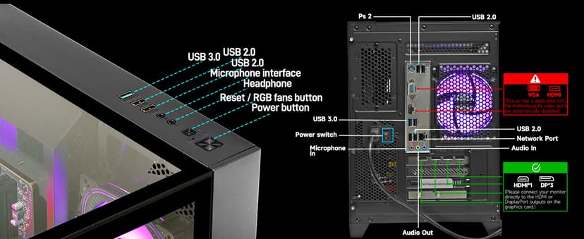 LXZ Prebuilt Gaming PC Ryzen 7 8700F, GeForce RTX 5060 (8GB), 32GB DDR5 RAM, 1TB NVMe 3.0 SSD – Desktop Computer, Tower PC for VR 4K Gamers & Creators