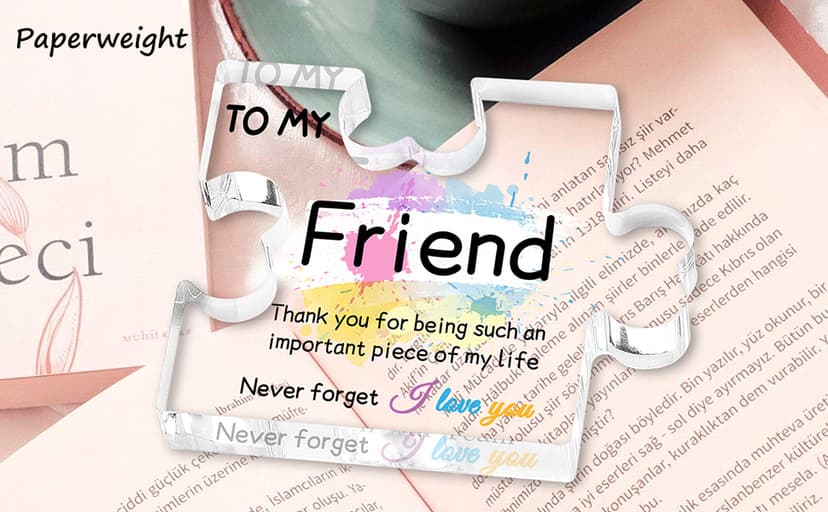 Friend Gifts for Women, Gifts for Friends - Acrylic Puzzle Piece Plaque Friend Gifts 4.7×3.8×0.6inch, Birthday Gifts for Women Friendship, Cool Gifts for Female Friend