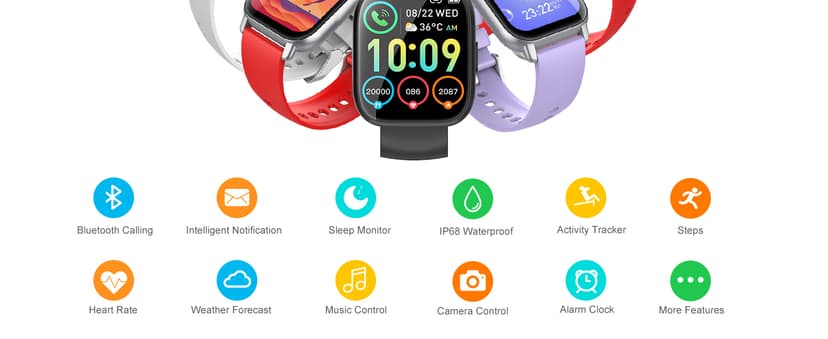 Smart Watch for Men Women, 1.85" TFT-Touch Screen Smartwatch with Call Function, 112 Sport Modes, Fitness Tracker with 24/7 Heart Rate/Sleep Monitor, IP68 Waterproof, Fitness Watch for Android/iOS