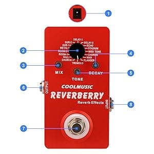Coolmusic Multi Effects Pedal Digital Guitar Pedal with 16 Effects True Bypass