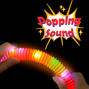 Christmas Glow Sticks Stocking Stuffers for Toddlers-6 PCS Light Up Pop Tube Party Favors Toys Gifts for Kids,LED Bracelet Necklace Accessories,Fun Camping Essentials Games Activities for Boys Girls