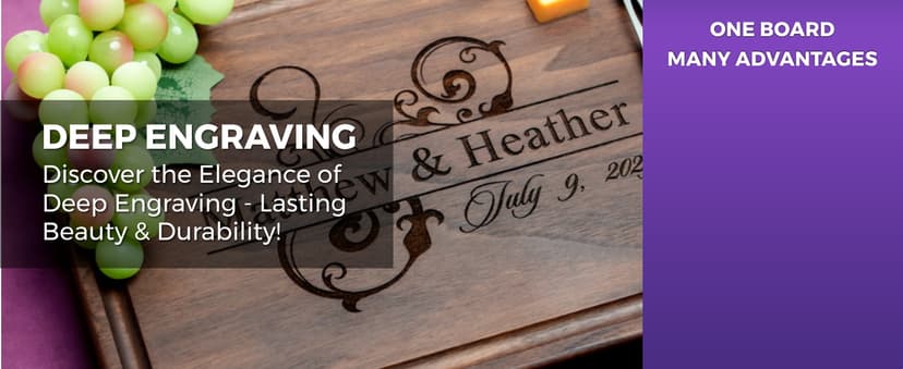 Personalized Cutting Board - Custom Engraved Wood Charcuterie Board - Best Wedding Gift Idea for Couples (Bride & Groom), Newlyweds - Handcrafted in USA from Premium Hardwood 002