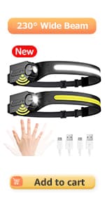 Lepro HeadLamp, 2 Pack Super Bright LED Head lamp with 6 Lighting Modes, Waterproof, Battery Powered LED Lightweight Headlight for Cycling Running Camping for Kids Adults