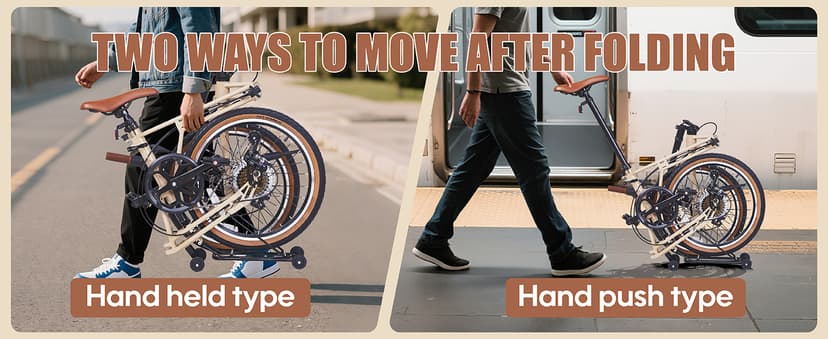 20 Inch Folding Bike for Adults, 7-Speed Foldable Bike for Women & Men, Foldable Bicycle with Dual Disc Brake, Portable Commuter City Bikes with Adjustable Saddle