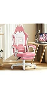 Gaming Chair Big and Tall, Green Leather Video Game Chairs with Footrest, Padded Linkage Armrests & Large Headrest, Ergonomic Computer Chair 350lbs for Adults Gaming or Office Use