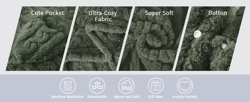 Wearable Blanket Sherpa Fleece Shawl Blanket with Pockets Blanket Poncho Cape for Adults, Cozy Shawl TV Throw Blankets B0DJBGMMCP