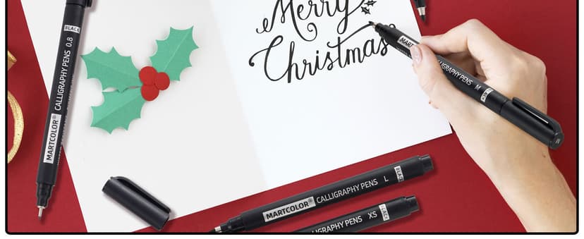 MARTCOLOR Calligraphy Pens, 10 Size Calligraphy Pens for Writing, Brush Pen Calligraphy Set for Beginners, Calligraphy Brush Pens, Hand Lettering Pen for Art Drawing, Sketching, Scrapbooking