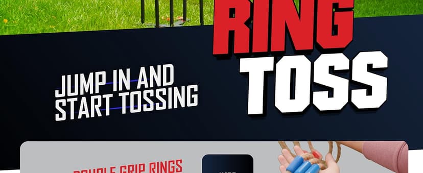 FLINGSPORT Ring Toss Game, Incl. 6 Rings, Case, Gifts for Kids, Outdoor Yard Games for Kids Adults & Family, Backyard Party Activities, Gifts for Teens, Boys & Girls Ages 8-12+ Years Old