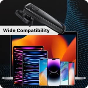 ADADPU Bluetooth Headset - V5.0 Wireless Handsfree Earpiece Built-in Dual Mic Noise Cancelling, 10 Days Standby 16Hrs HD Talktime Ultralight Headset for iPhone Android Samsung Laptop(Black)