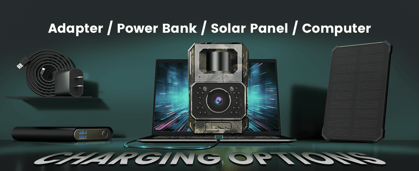 MAXDONE Solar WiFi Trail Camera Bluetooth Game Camera, 4K 64MP Wildlife Cameras 2000mAh Built-in Battery Rechargeable Power Hunting Cameras with Night Vision Trail Cam Bluetooth Wi-Fi Deer Cams