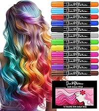 Jim&Gloria Dustless Hair Chalk Gifts for Girls Makeup Kit, Gift for Teen Girl Trendy Stuff, Kids, Teenage Tweens Teenager Temporary and Washable Color Dye Markers Age 7 8 9 10 11 12 13 14 Year Old Toy