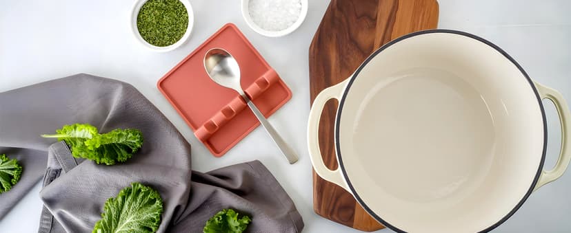 Silicone Utensil Rest with Drip Pad for Multiple Utensils, Heat-Resistant, BPA-Free Spoon Rest & Spoon Holder for Stove Top, Kitchen Utensil Holder for Spoons, Ladles, Tongs & More - by Zulay