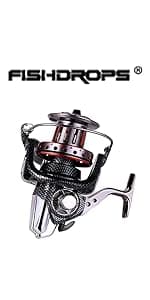Fishdrops Spinning Fishing Reels 12+1BB Ultra Lightweight Carved Aluminum Spool Reels Affordable Smooth Spinning Reels