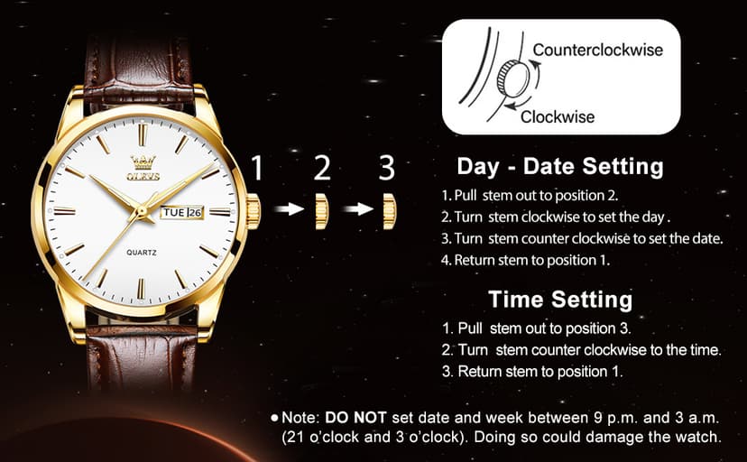 QBAIZI Men's Casual Leather Watch, Easy to Read Three-Hand Analog Stainless Steel Watches for Men, Minimalist Day Date Waterproof Luminous Mens Quartz Wristwatch