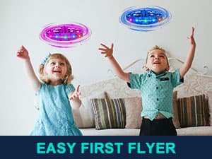 Hand Operated Flying Toy Drone for Kids, 360° Hands Free Motion Sensors Mini Drone with Cool LED Lights, Easy Indoor Small UFO Toy Flying Ball Drone for 6 7 8 9 10+ Year Old Boys and Girls (Blue)