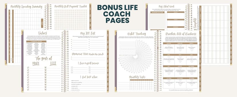 bloom daily planners HARDCOVER 2026 Planner (January to December) - A5 Task Goal Planner for Women - Monthly & Weekly Inspirational Agenda Book - 5.5" x 8.25" - Linen, Green