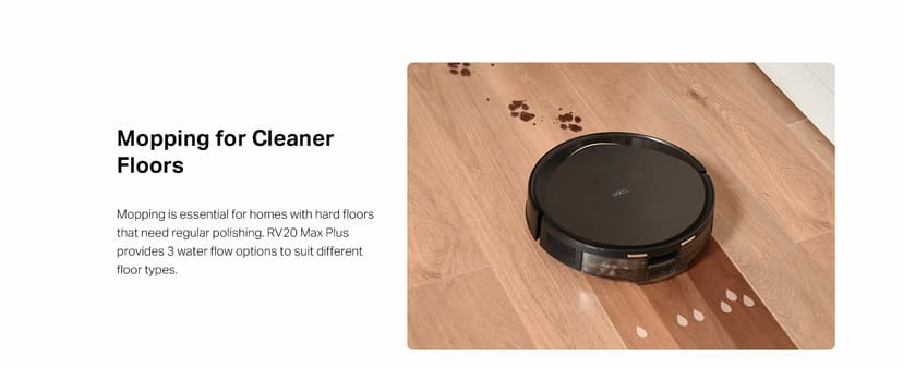 Tapo Ultra-Slim LiDAR Smart Navigation Robot Vacuum and Mop with Self-Emptying Dock, 5300Pa Max, 97%+ Dust Pickup Rate, Self-Charging, Compatible with Alexa & Google Home, RV20 Max Plus