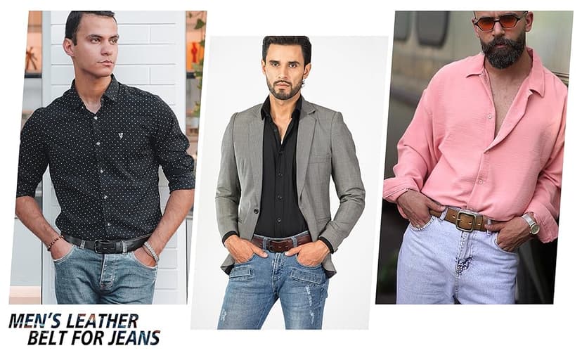 wolksprong Thicken Full Grain Leather Mens Belt Heavy Duty Mens Work Belt Mens Belt High Hardness Buckle Packed In Gift Box