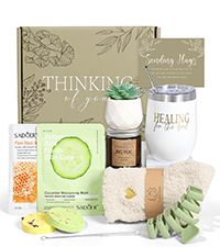 Gifts for Women, Get Well Soon Gifts for Women, Sympathy Care Baskets, Thinking of You Care Package, Self Care Gifts, After Surgery Feel Better Gifts Blanket (Khaki) B0CQ4N6YN6