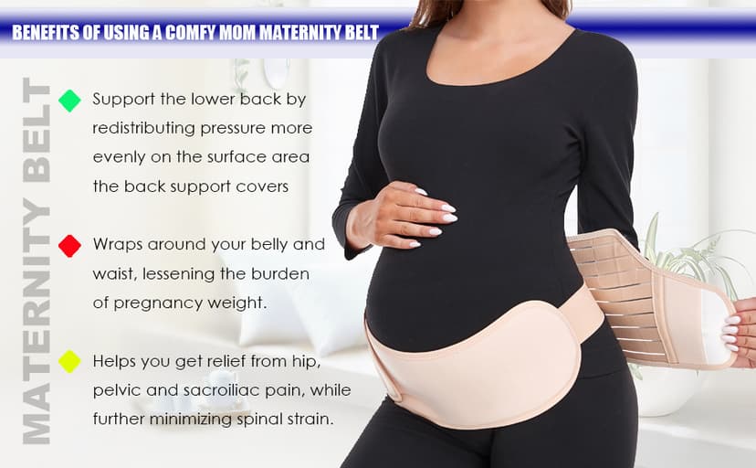 ChongErfei Maternity Belt, Pregnancy 3 in 1 Support Belt for Back/Pelvic/Hip Pain, Maternity Band Belly Support for Pregnancy Belly Support Band (L: Fit Ab 39.5"-51.3", Black)