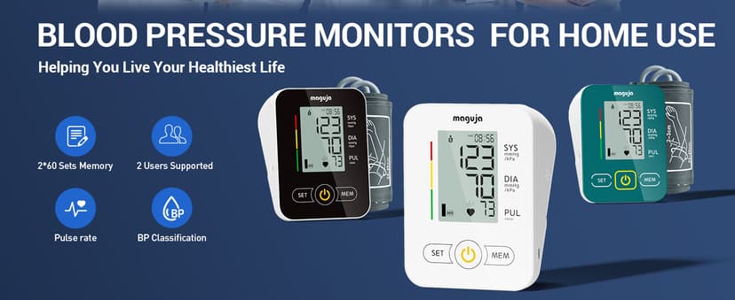 Arm Blood Pressure Monitor,maguja Blood Pressure Machine,BP Monitor Automatic Upper Arm Digital with Blood Pressure Cuff for Home Use (Green)
