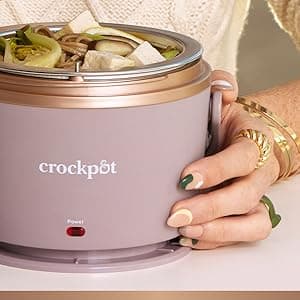 Crock-Pot 20-Ounce Electric Lunch Box, Portable Food Warmer, Blush Pink | Perfect for Travel, Car, On-the-Go | Spill-Free, Dishwasher-Safe