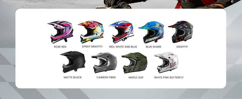 XFMT Kids Dirt Bike Helmet Youth Motorcycle Helmet DOT-Certified Full Face Helmets for Motocross ATV Off-Road Street Bike with Goggles & Gloves, Matte Black Small